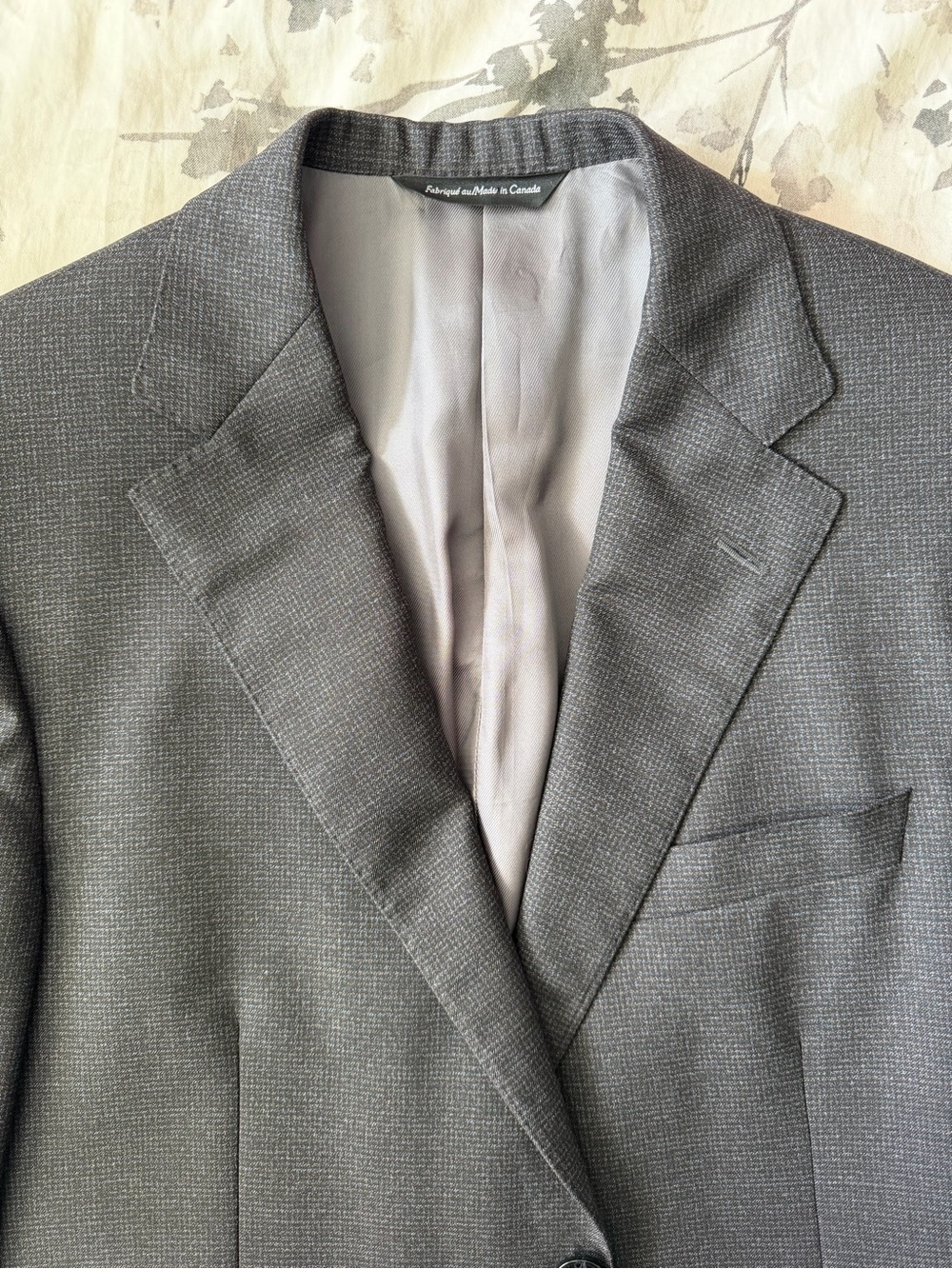 Samuelsohn SB Alton Suit Jacket Sport Coat Blazer Gray Navy Check 40R 100% Wool